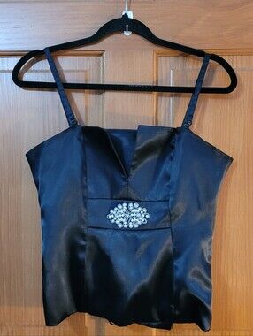 Venus Corset Top Black Womens 6 Removable Straps Lace Up Back Whimsigoth Rave